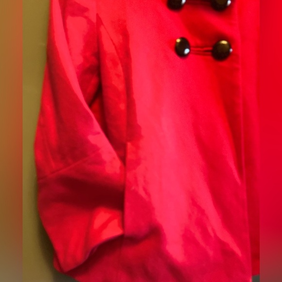 Ann Taylor Loft Women's Red Wool & Rayon Long Sleeve Button Short Coat Size M - Picture 5 of 7